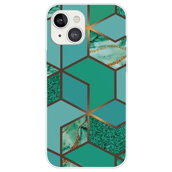Marmordesign iPhone 14 Plus deksel - Blågrønn Marmorflis