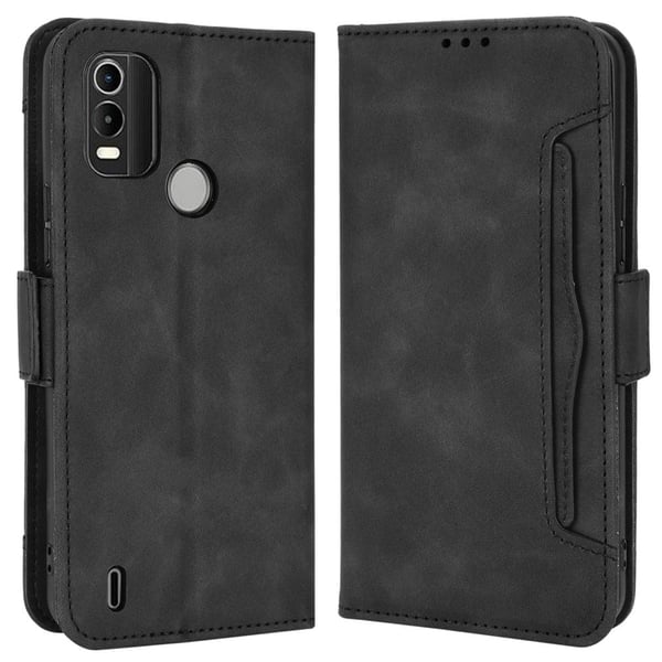 Lommebok-etui i moderne skinn-design Nokia C21 Plus - Svart