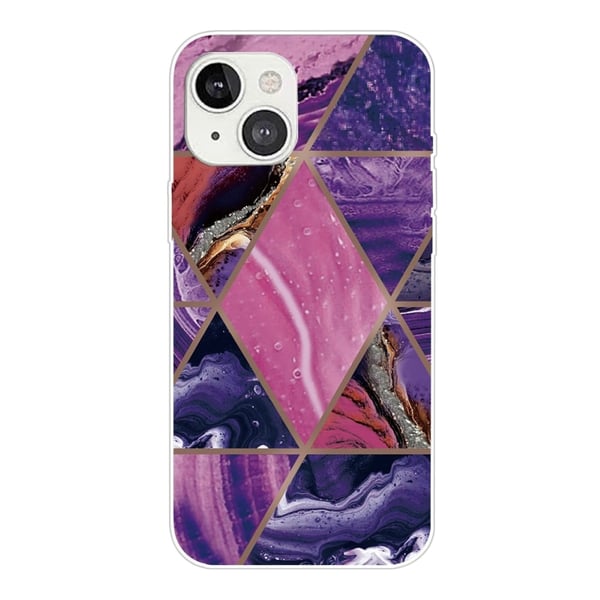 Marmordesign iPhone 14 Plus deksel - Lilla Og Rosa Marmor