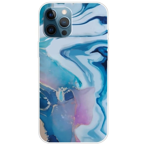 Marble design iPhone 14 Pro kotelot - Sininen Roiske