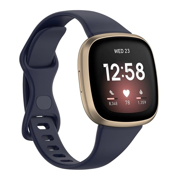 Fitbit Versa 4 / Sense simple urrem - Mørkeblå Størrelse: S