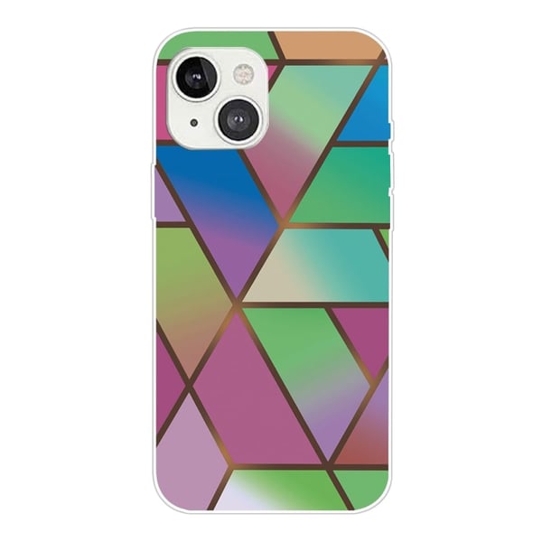 Marble design iPhone 14 cover - Rose/Grøn Og Blå Gradienter
