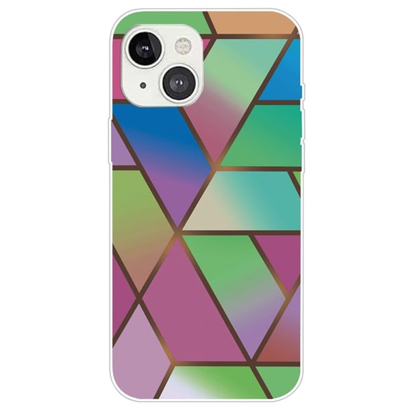 Marmordesign iPhone 14 Plus deksel - Rose / Grønn Og Blå Gradienter
