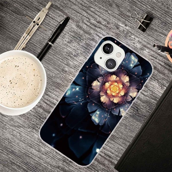 Deco iPhone 14 Plus deksel - Gylden Blomst