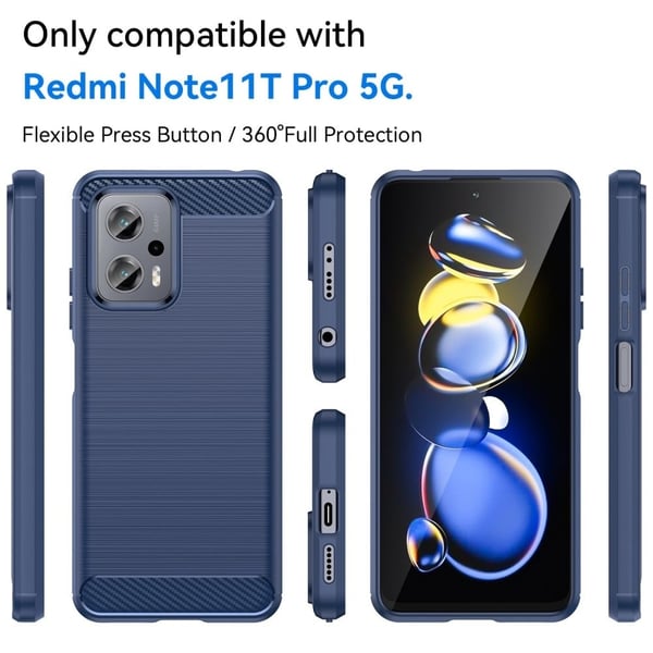 Carbon Flex Xiaomi Poco X4 GT / Xiaomi Redmi Note 11T Pro Plus / Xiaomi Redmi Note 11T Pro deksel - Blå