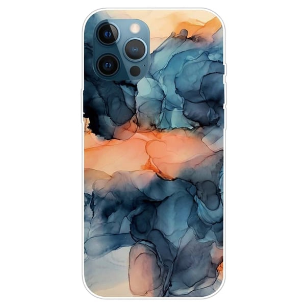 Marmordesign iPhone 14 Pro Max deksel - Oransje Mellom Det Blå