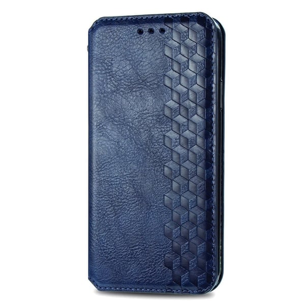 Skinn-etui med stilfult rombeavtrykk for Samsung Galaxy A23 - Blå