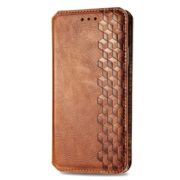 Skinn-etui med stilfult rombeavtrykk for Samsung Galaxy A23 - Brun