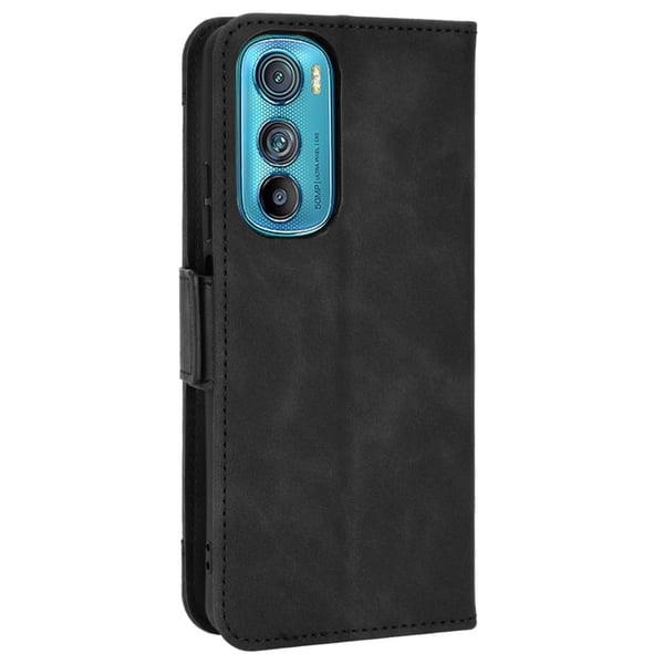 Moderne Motorola Edge 30 læderetui med pung - Sort
