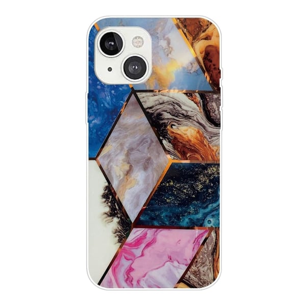 Marmordesign iPhone 14 deksel - Levende Marmor Diamant