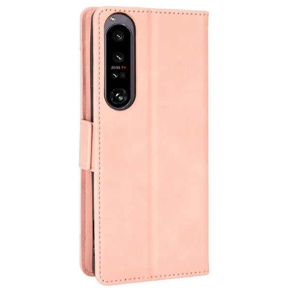 Lommebok-etui i moderne skinn-design Sony Xperia 1 IV - Rosa