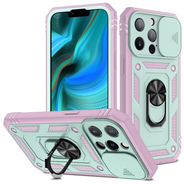 Bofink Combat iPhone 13 Pro kotelot - Vihreä / Pinkki