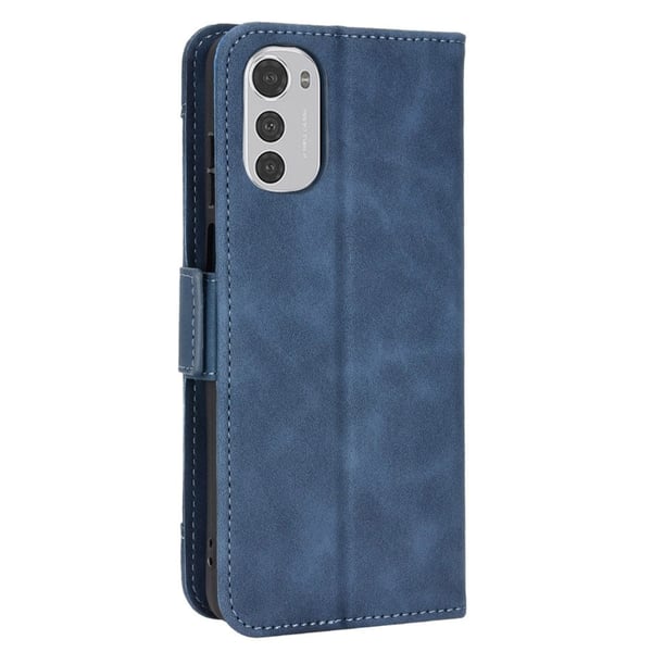 Lommebok-etui i moderne skinn-design Motorola Moto E32s / Motorola Moto E32 - Blå