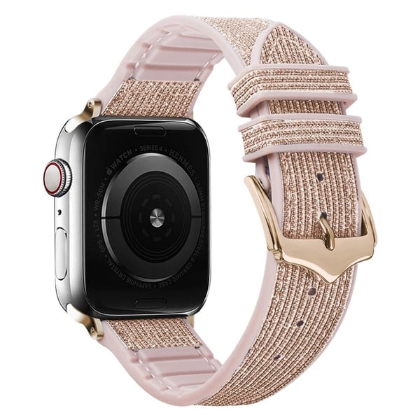 Apple Watch (41 mm) blank, glitrende klokkerem i silikon - Rosa