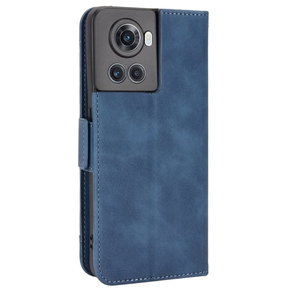 Lommebok-etui i moderne skinn-design OnePlus 10R / OnePlus Ace - Blå