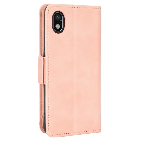 Lommebok-etui i moderne skinn-design Sony Xperia Ace III - Rosa