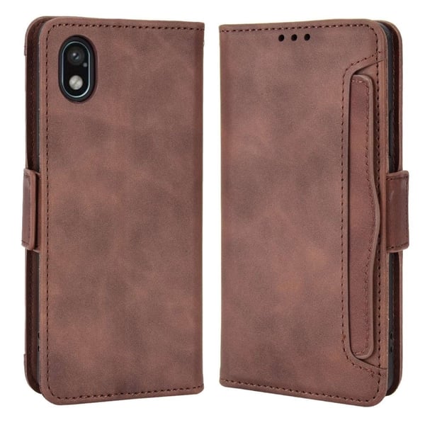Lommebok-etui i moderne skinn-design Sony Xperia Ace III - Brun