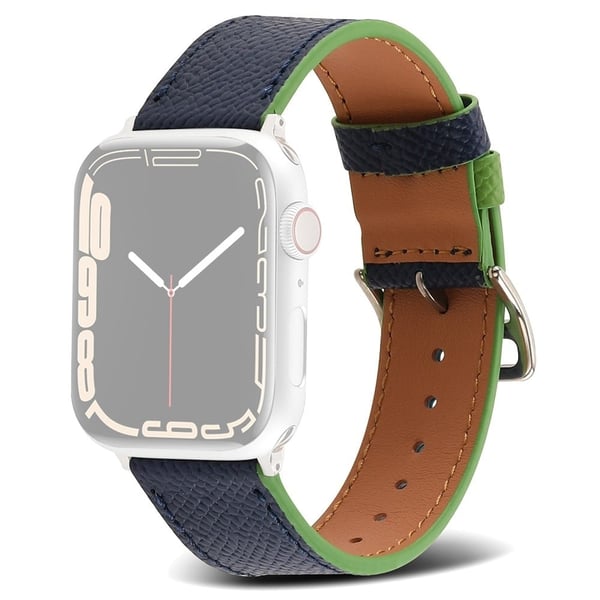 Apple Watch (41 mm) klokkerem i ekte skinn med tekstur - Midnattsblå