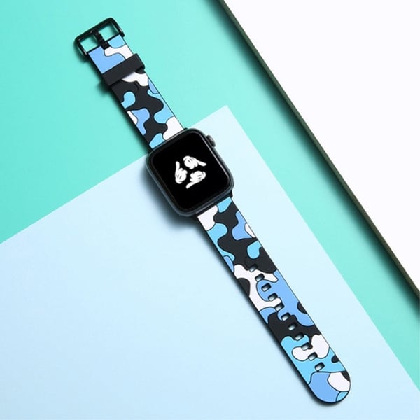 Apple Watch (41 mm) kul kamuflasjeklokkerem i silikon - Kamuflasjeblå