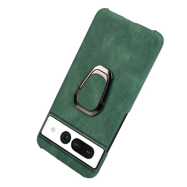 Støtsikkert skinndeksel med ovalt kickstand for Google Pixel 7 Pro - Grønn