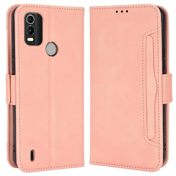 Lommebok-etui i moderne skinn-design Nokia C21 Plus - Rosa