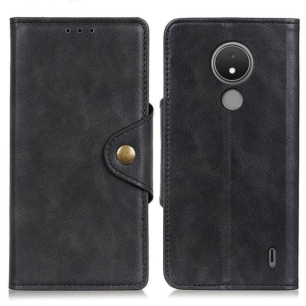 Alpha Nokia C21 flip etui i lær - Svart