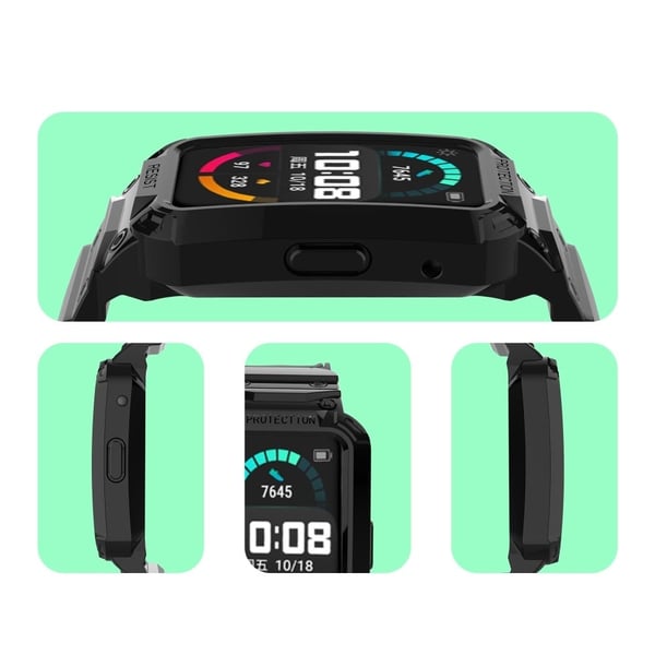 Huawei Watch Fit / Honor Watch ES beskyttelsesdeksel med klokkerem - Svart