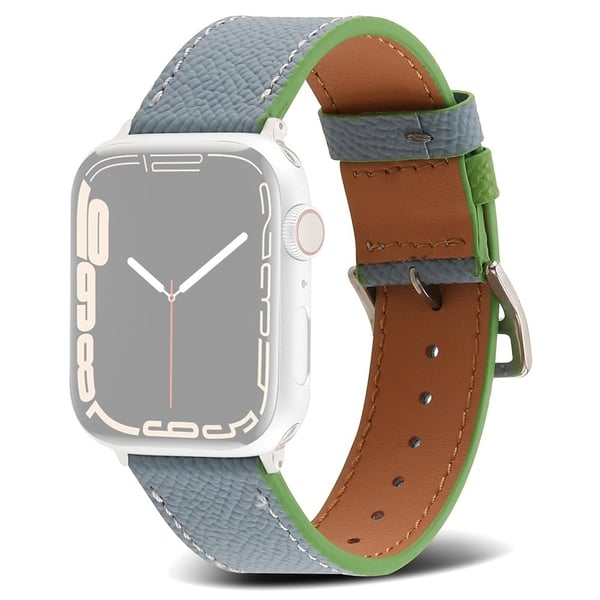Apple Watch (45 mm) klokkerem i ekte skinn med tekstur - Himmelblå