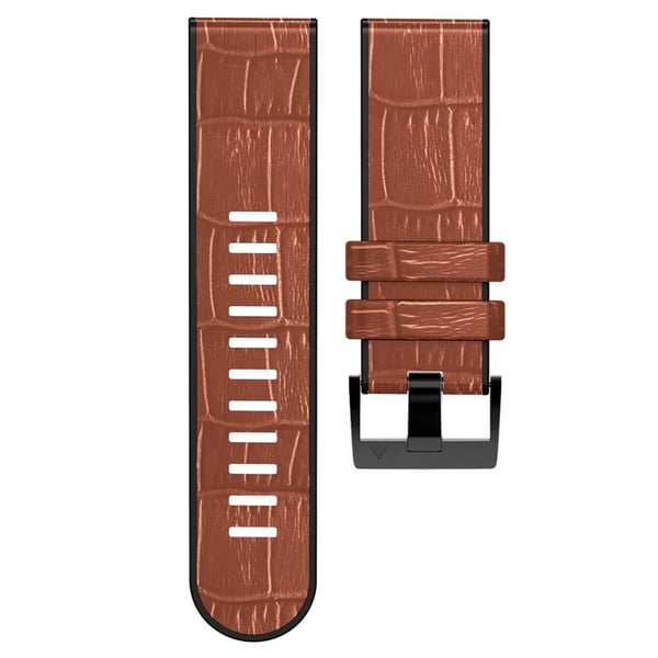 26mm Crocodile tekstuuri nahkainen ranneke Garmin kello - Ruskea