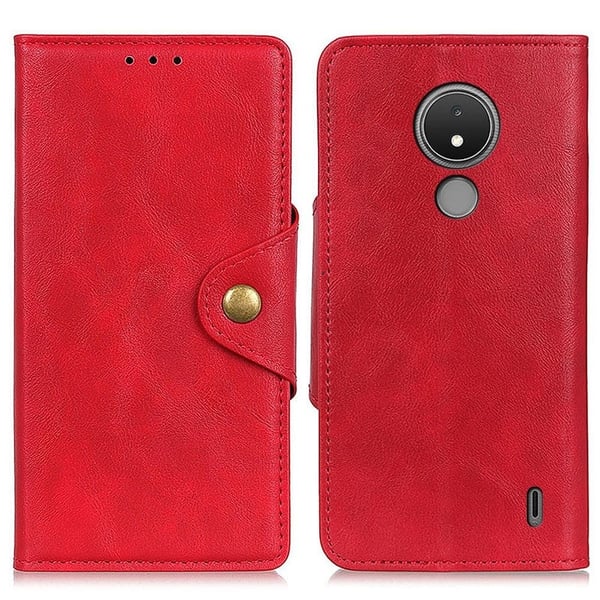 Alpha Nokia C21 flip etui i lær - Rød