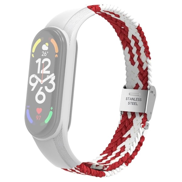 Xiaomi Mi Band 7 nylonklokkerem - Rød / Hvit