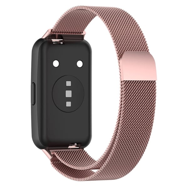Huawei Band 7 yksinkertainen ruostumattomasta teräksestä valmistettu rannekello - Vaalea Pinkki