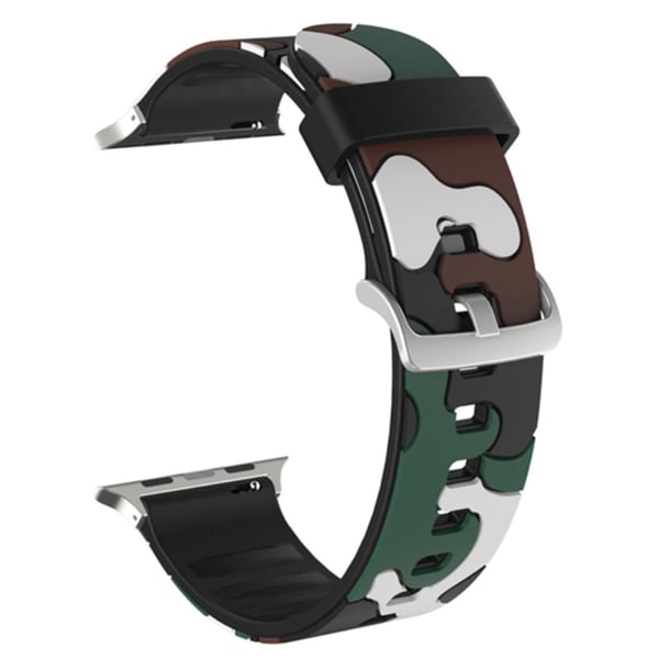 Apple Watch (45 mm) kul kamuflasjeklokkerem i silikon - Kamuflasje Brun