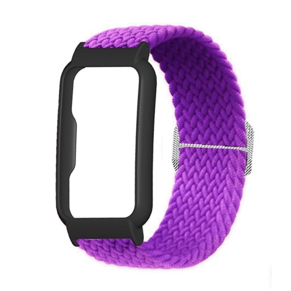 Oppo Watch Free elastisk klokkerem i nylon - Lilla / Svart Oppo Watch Free elastisk klokkerem i nylon - Lilla / Svart