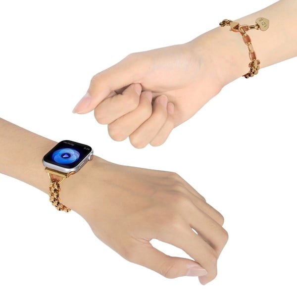 Apple Watch (41 mm) i rustfritt stål med hjerteanheng - Gull