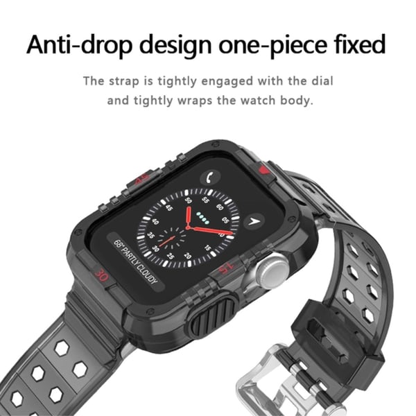 Apple Watch (45 mm) beskyttelsesdeksel med klokkerem - Gjennomsiktig