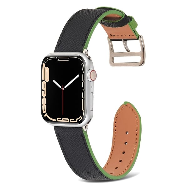 Apple Watch (45 mm) klokkerem i ekte skinn med tekstur - Svart