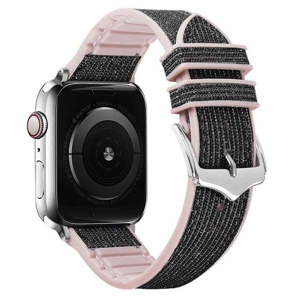 Apple Watch (45 mm) blank, glitrende klokkerem i silikon - Svart