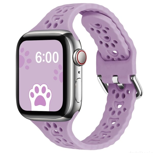 Apple Watch (41 mm) søt silikonklokkerem i kattepote-stil - Lavendel Apple Watch (41 mm) søt silikonklokkerem i kattepote-stil - Lavendel