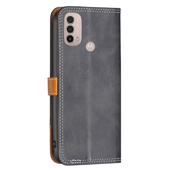 BINFEN tvåfärgat läder Motorola Moto E30 / Motorola Moto E40 fodral - Svart
