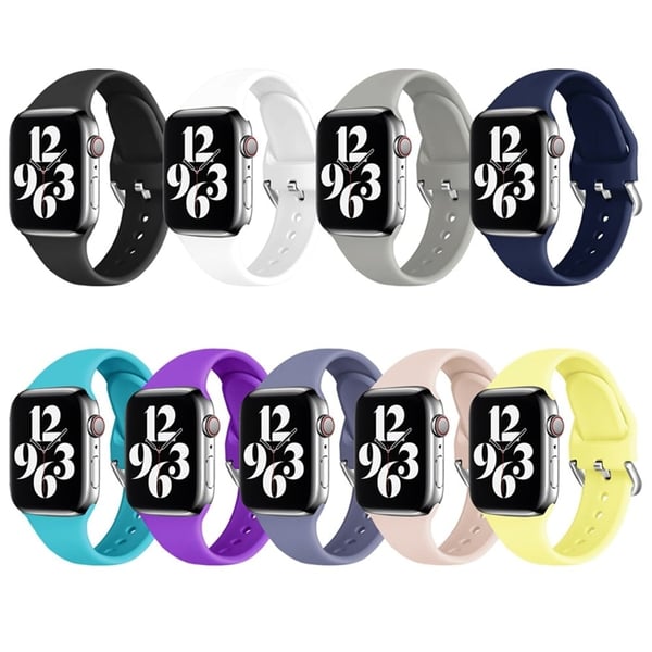 Apple Watch (45mm) silikoninen kellohihna säädettävällä tappisoljella - Harmaa