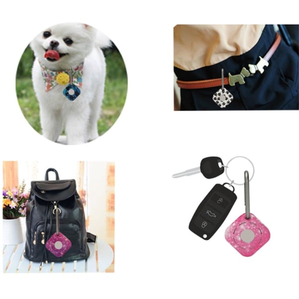 AirTags viileä kuvio silikoni tapauksessa solki - Pinkki / Tähtitaivas
