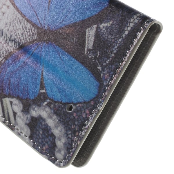 Mobergmicrosoft Lumia 950 Lær Etui - Blå Sommerfugl
