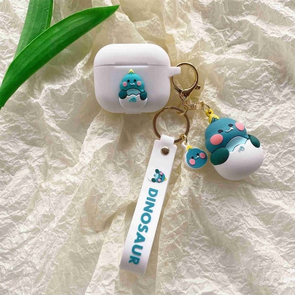 AirPods 3 söpö dinosaurus hahmo suojakotelo - Valkoinen