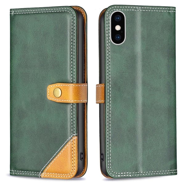 BINFEN tofarget læretui for iPhone Xs Max - Grønn