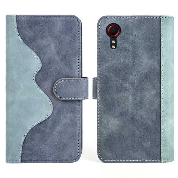 Tofarget lærdeksel for Samsung Galaxy Xcover 5 - Blå