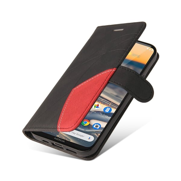 Teksturert læretui med stropp for Nokia 5.3 - Svart