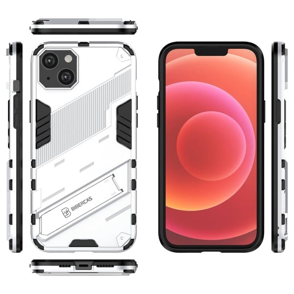 Stødsikkert hybridcover med et moderne touch til iPhone 14 Plus - Sølv
