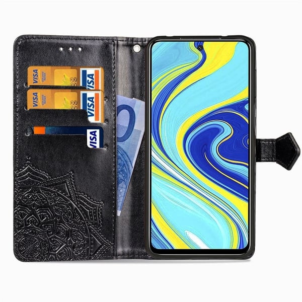 Mandala Xiaomi Redmi Note 9 Pro Max / 9 Pro / 9s Flip Etui - Sort