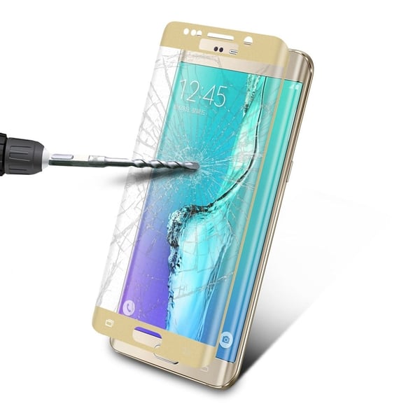 0.3mm kurvet skærmbeskyttelsesfilm i hærdet glas til Samsung Galaxy S6 edge Plus - Guld